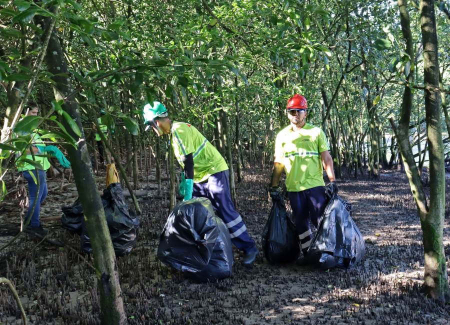 TESC promove uma ação de limpeza nas margens do Rio Pedreira